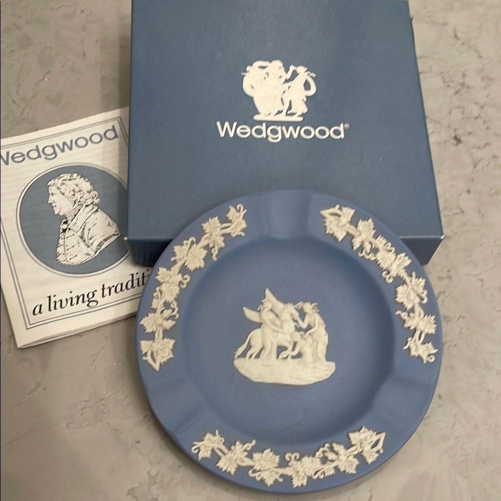 Wedgwood Blue and Cream Embossed Plate